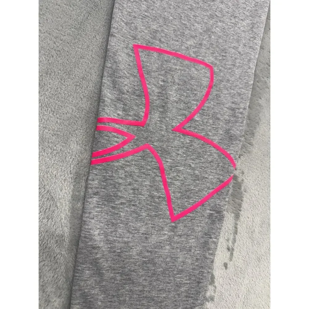 UNDER ARMOUR Gray Girls Finale Knit Active Workout Leggings Size Youth XL